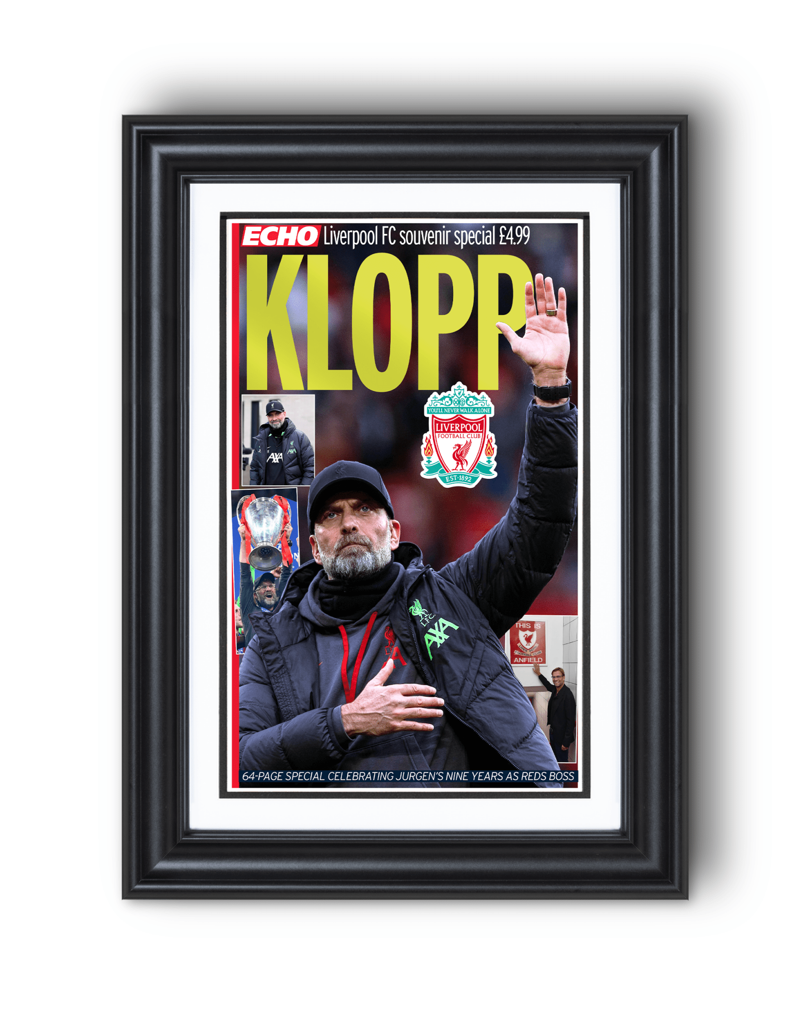 2024 Liverpool Football Farewell to Jurgen "KLOPP" Framed Newspaper - TitleGameFrames.com