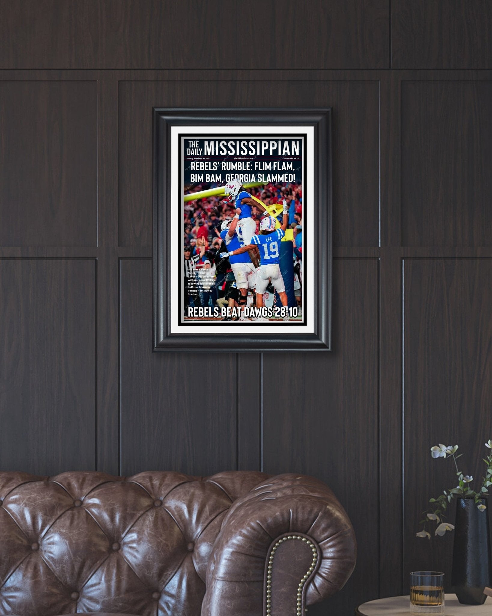 2024 Ole Miss vs. Georgia Upset - Rebels' Rumble Framed Newspaper | Collectible - Title Game Frames