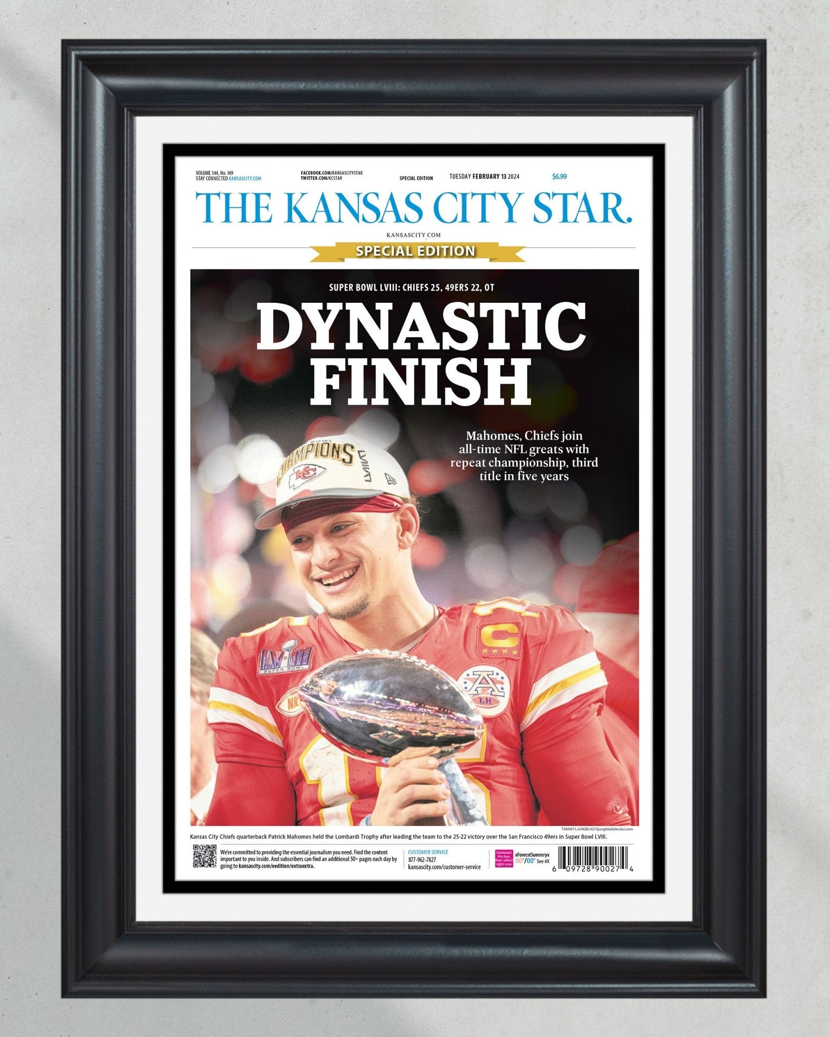2024 Special Edition: Kansas City Chiefs Super Bowl LVIII 'DYNASTIC FINISH' - Title Game Frames