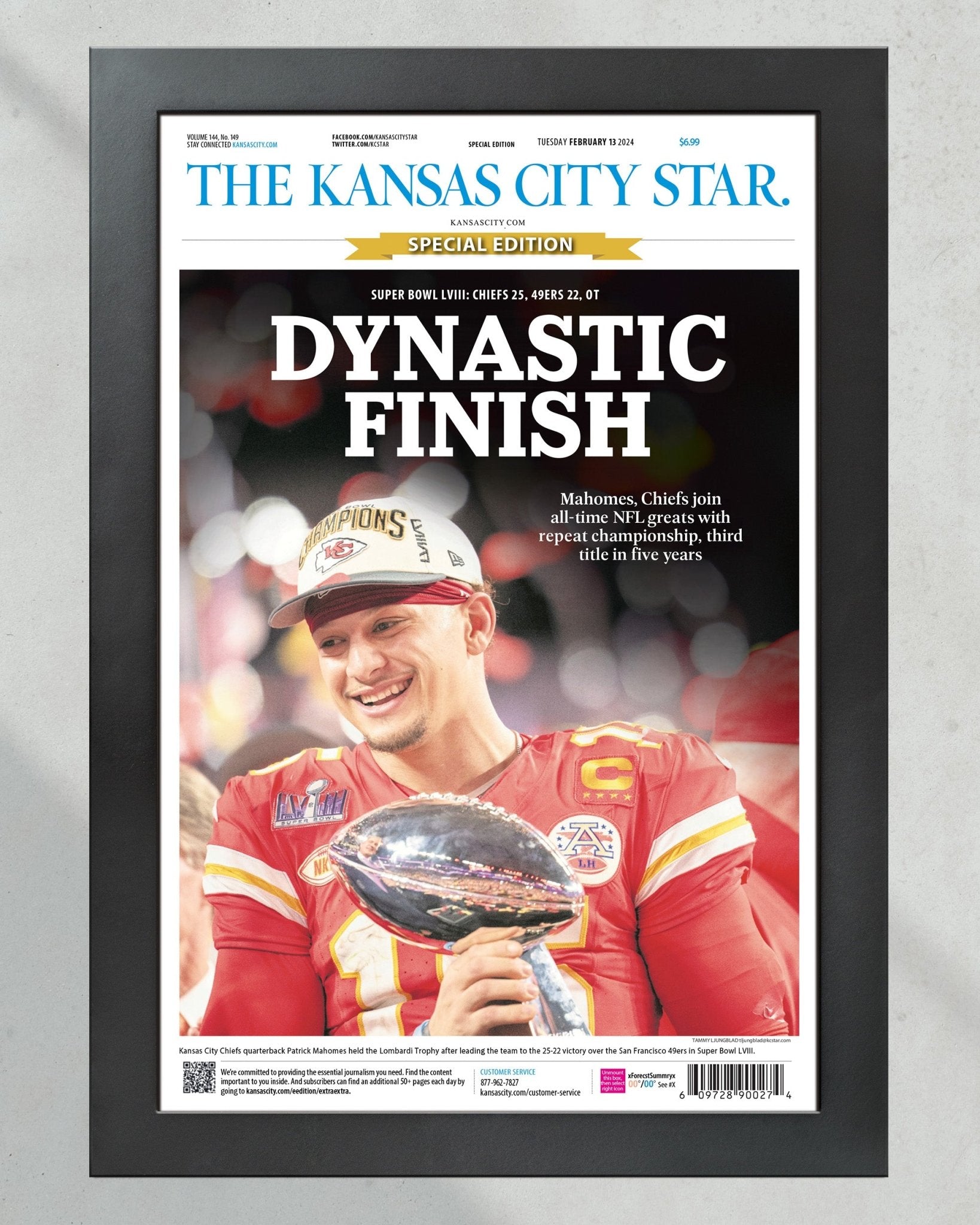 2024 Special Edition: Kansas City Chiefs Super Bowl LVIII 'DYNASTIC FINISH' - Title Game Frames