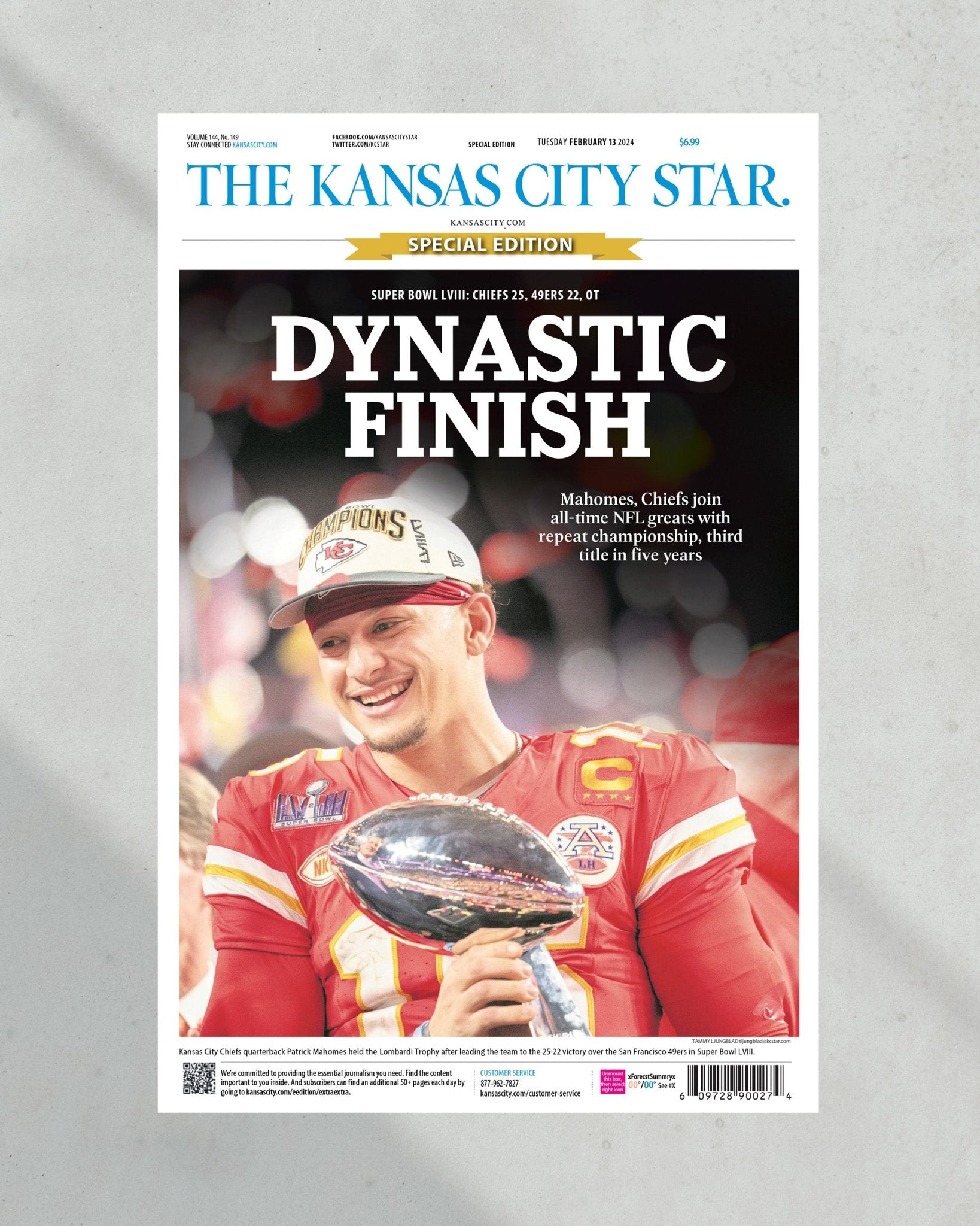 2024 Special Edition: Kansas City Chiefs Super Bowl LVIII 'DYNASTIC FINISH' - Title Game Frames