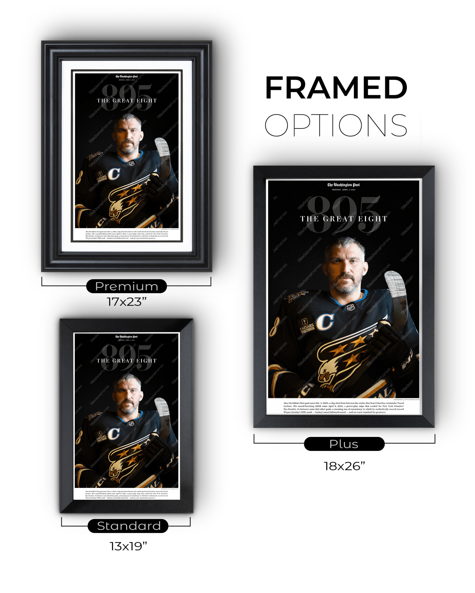2025 Alex Ovechkin Scores Goal 895: 'THE GREAT EIGHT' Commemorative Newspaper - TitleGameFrames.com