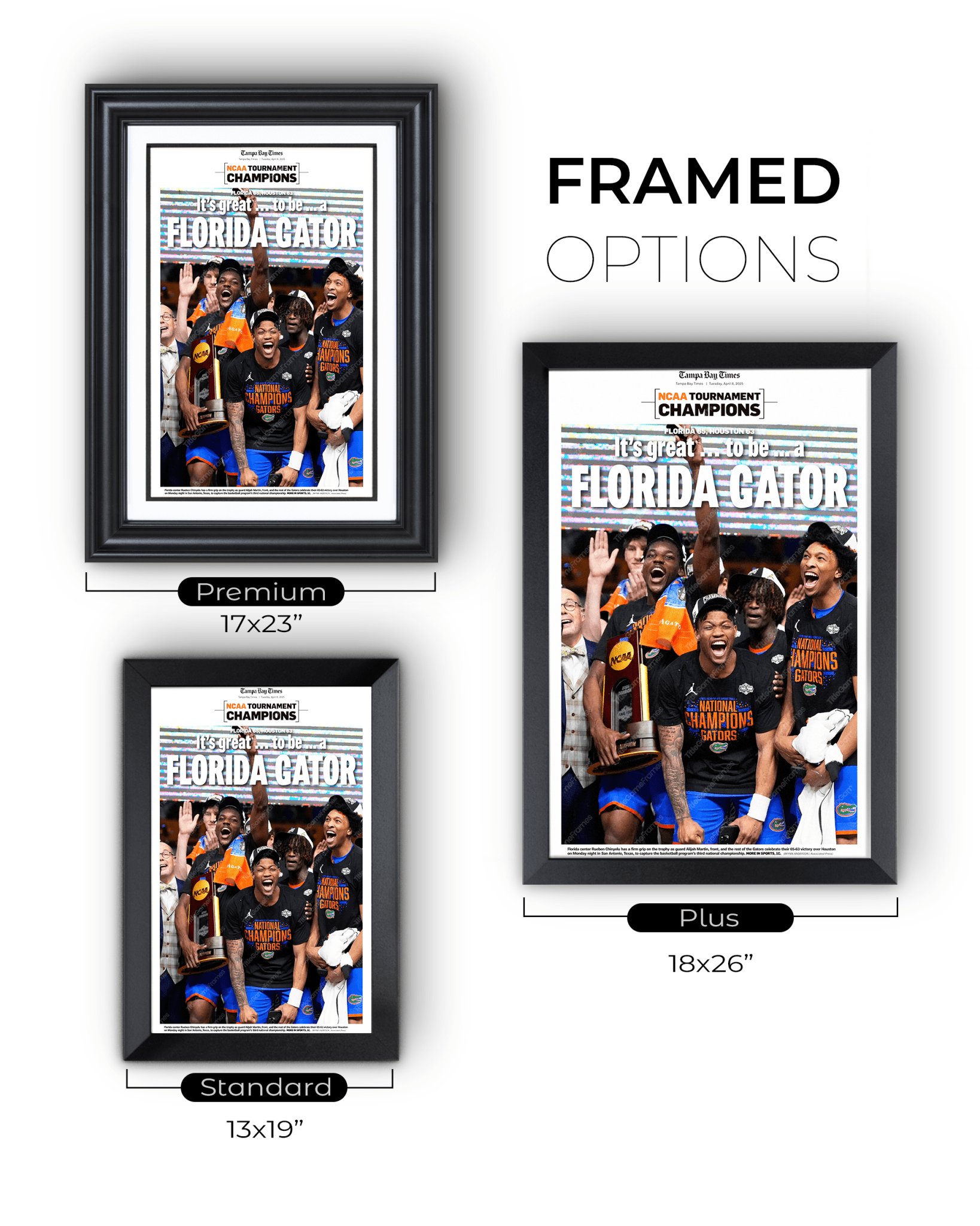 2025 Florida Gators NCAA Basketball Champions - Front Page Newspaper - TitleGameFrames.com