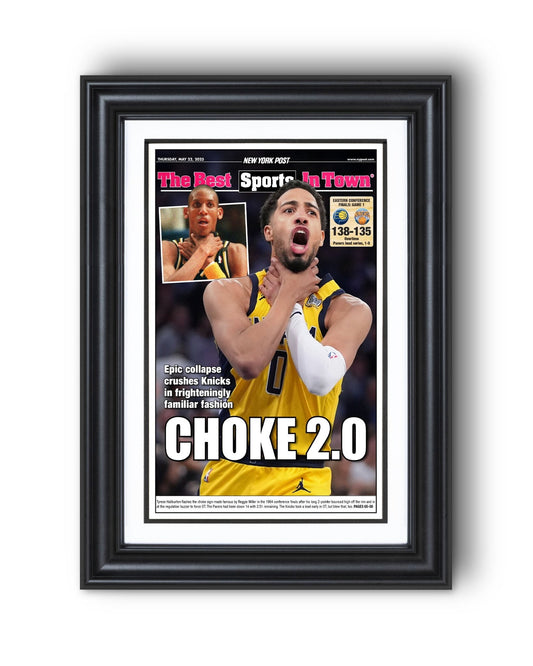 2025 Indiana Pacers Eastern Conference Winners "CHOKE 2.0!" Framed Newspaper - TitleGameFrames.com