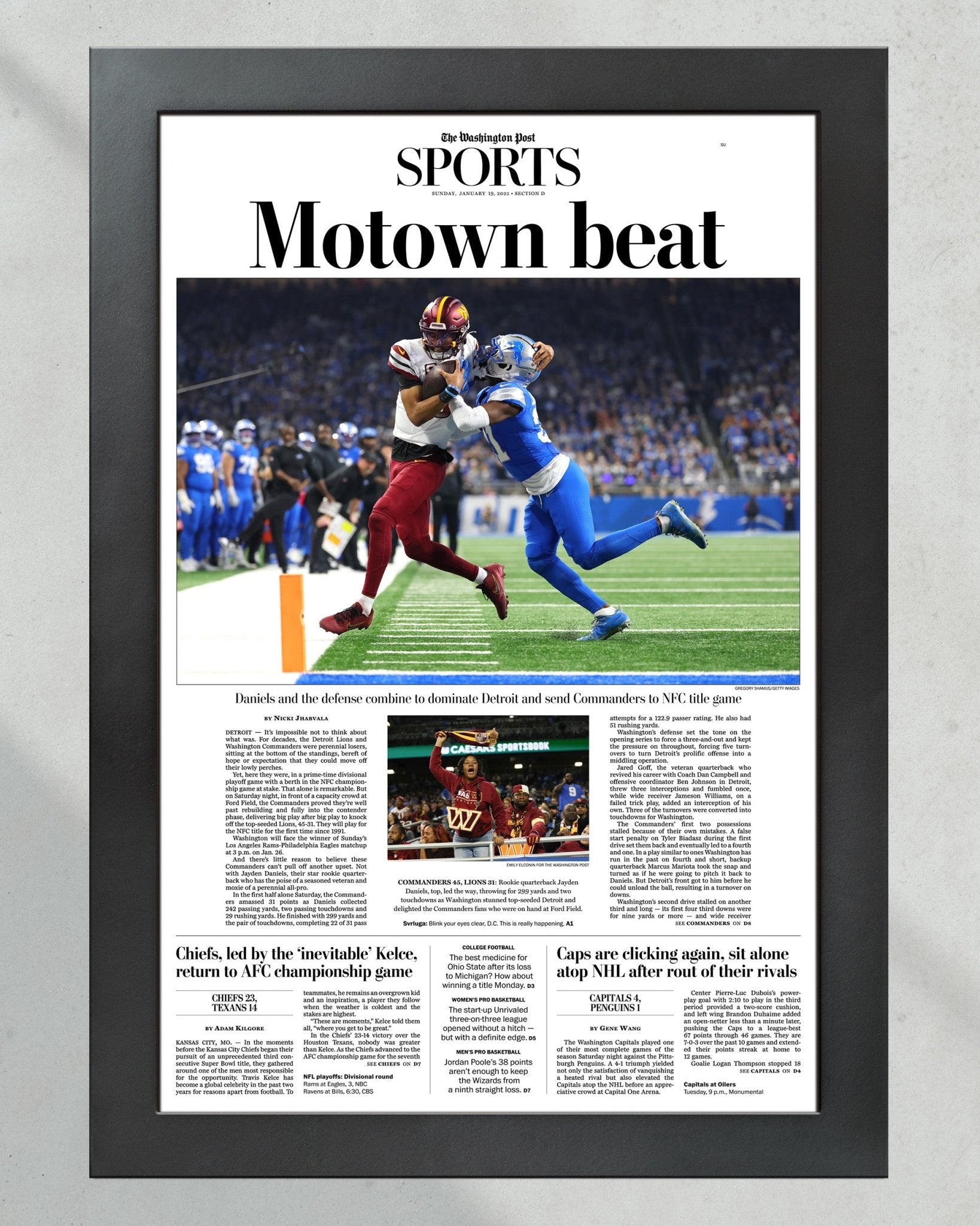 Frame Beat 2025 Washington Commanders Stun Lions