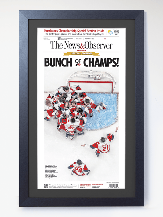 2026 Carolina Hurricanes “Bunch of Champs!” Stanley Cup Special Edition Newspaper - TitleGameFrames.com