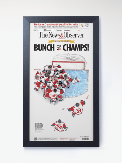 2026 Carolina Hurricanes “Bunch of Champs!” Stanley Cup Special Edition Newspaper - TitleGameFrames.com