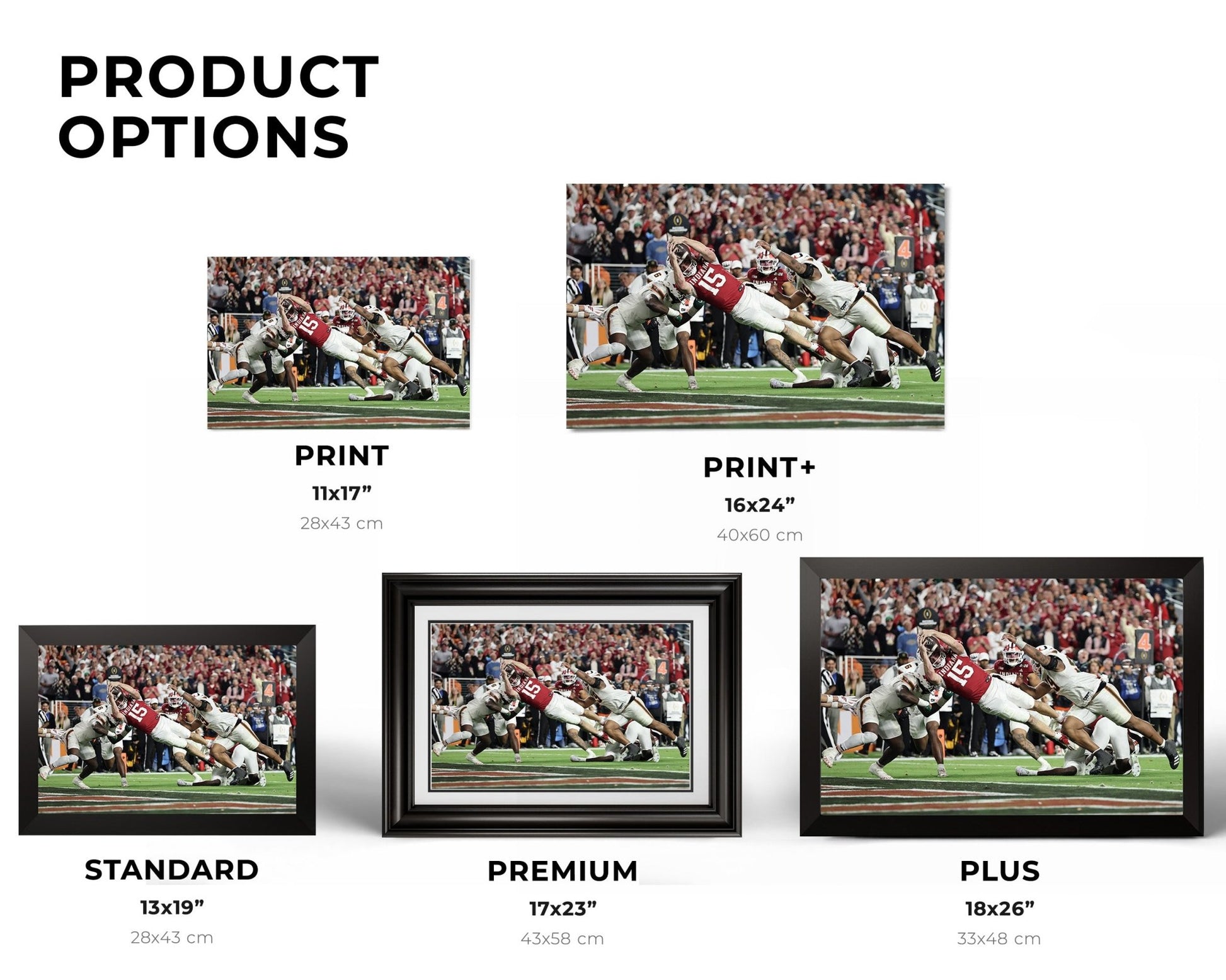 2026 Indiana Hoosier “Mendoza Touchdown” vs Miami CFP Championship Touchdown Framed Poster - TitleGameFrames.com