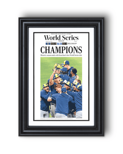 2026 Milwaukee Brewers World Series Champions Framed Front Page Newspaper Print “Champions” - TitleGameFrames.com