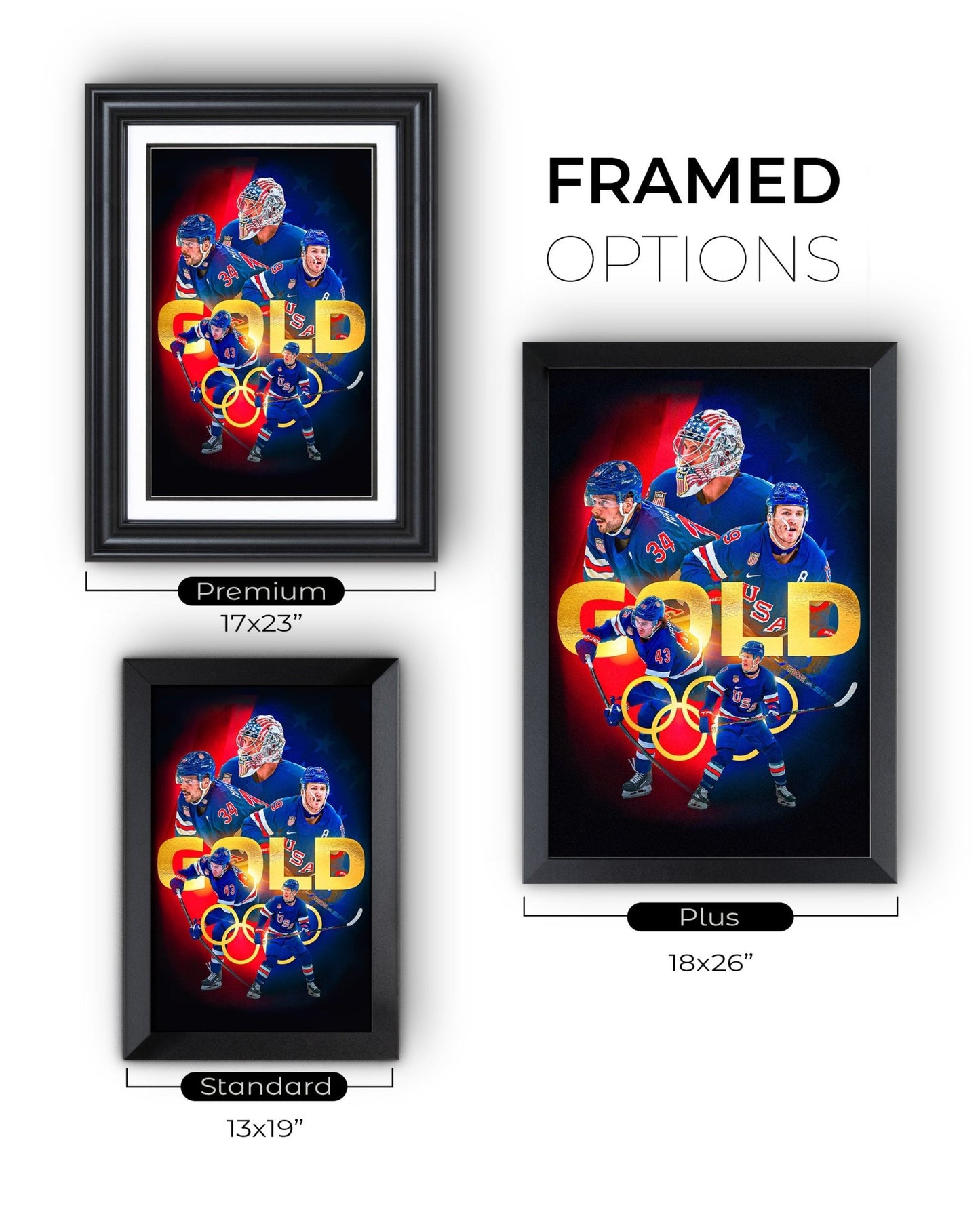 2026 Team USA Hockey Olympic Gold Medal Champions Poster – Overtime Victory vs Canada - TitleGameFrames.com