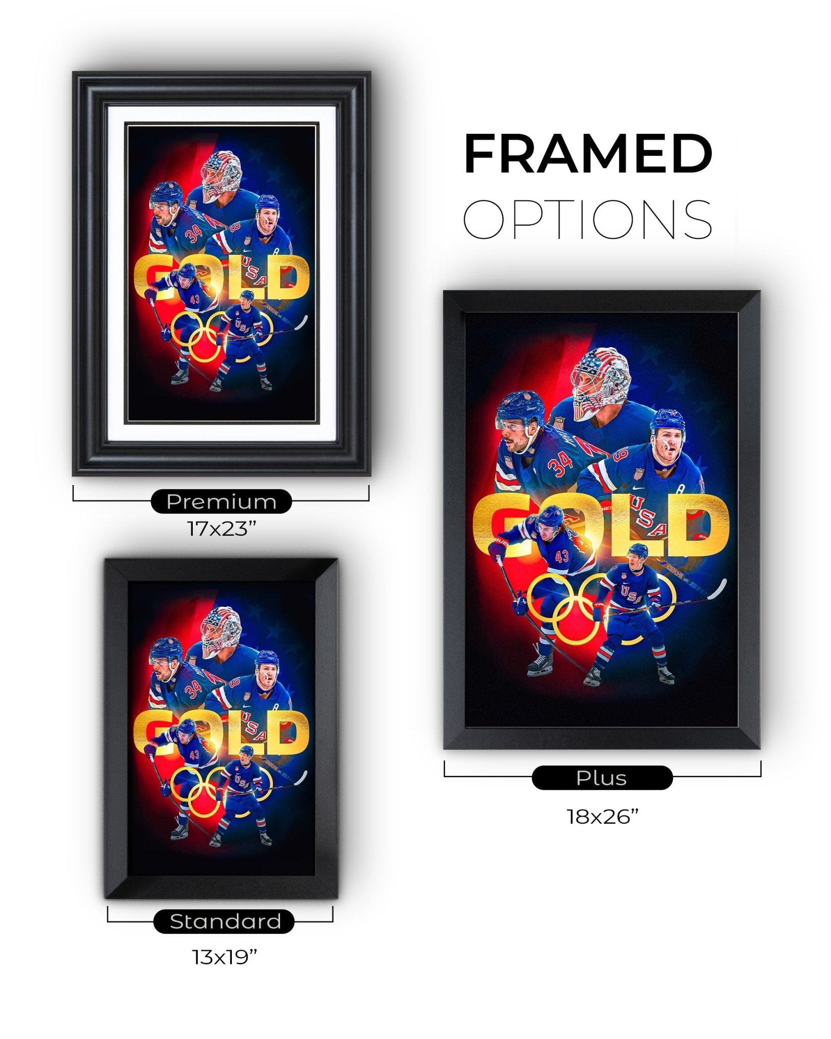 2026 Team USA Hockey Olympic Gold Medal Champions Poster – Overtime Victory vs Canada - TitleGameFrames.com