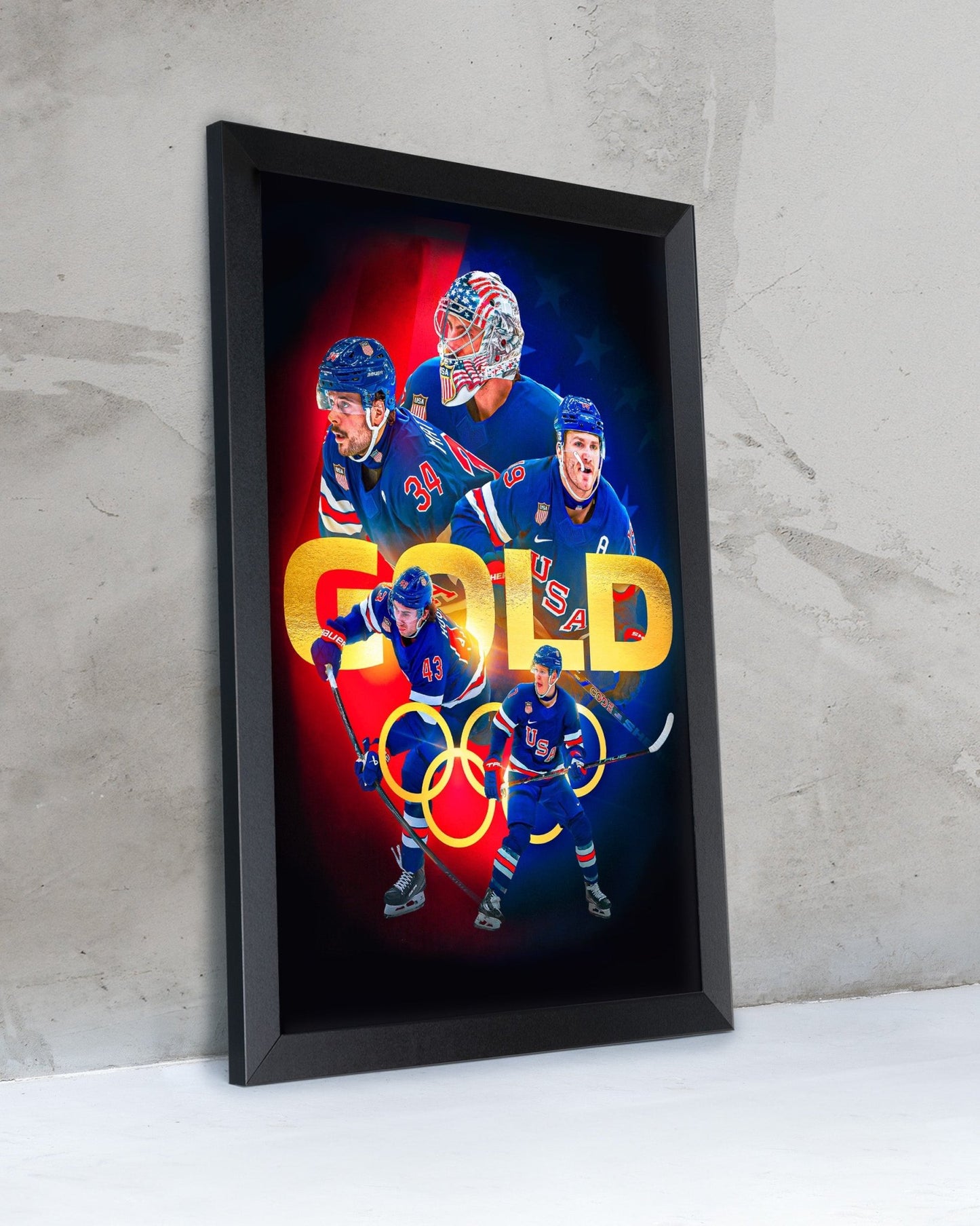 2026 Team USA Hockey Olympic Gold Medal Champions Poster – Overtime Victory vs Canada - TitleGameFrames.com