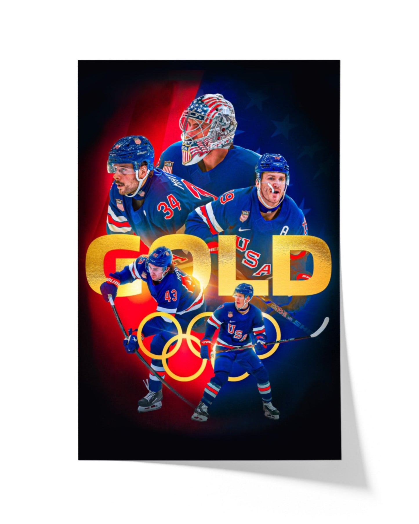 2026 Team USA Hockey Olympic Gold Medal Champions Poster – Overtime Victory vs Canada - TitleGameFrames.com