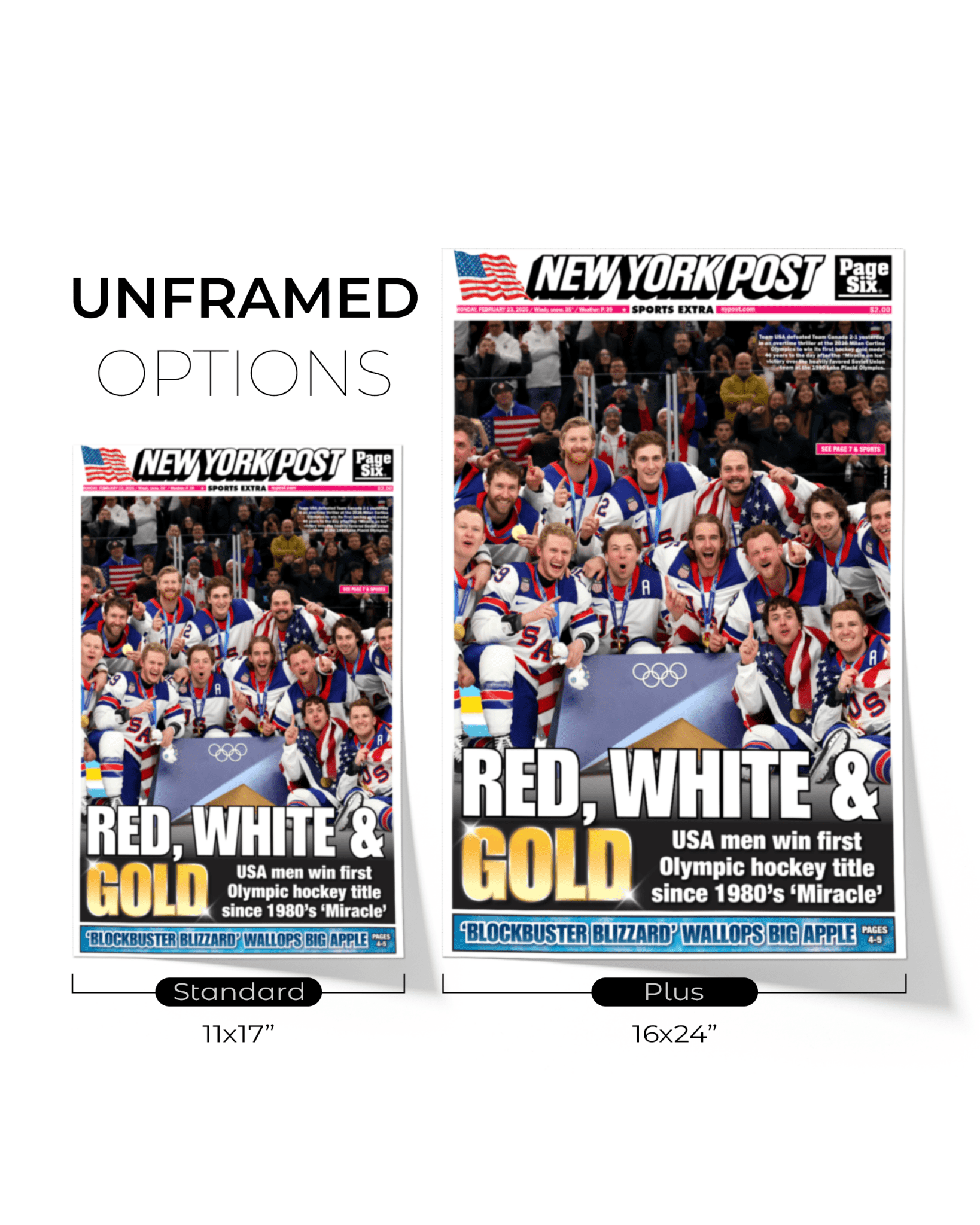 2026 Team USA Hockey “Red, White & Gold” Olympic Champions Framed Newspaper - TitleGameFrames.com