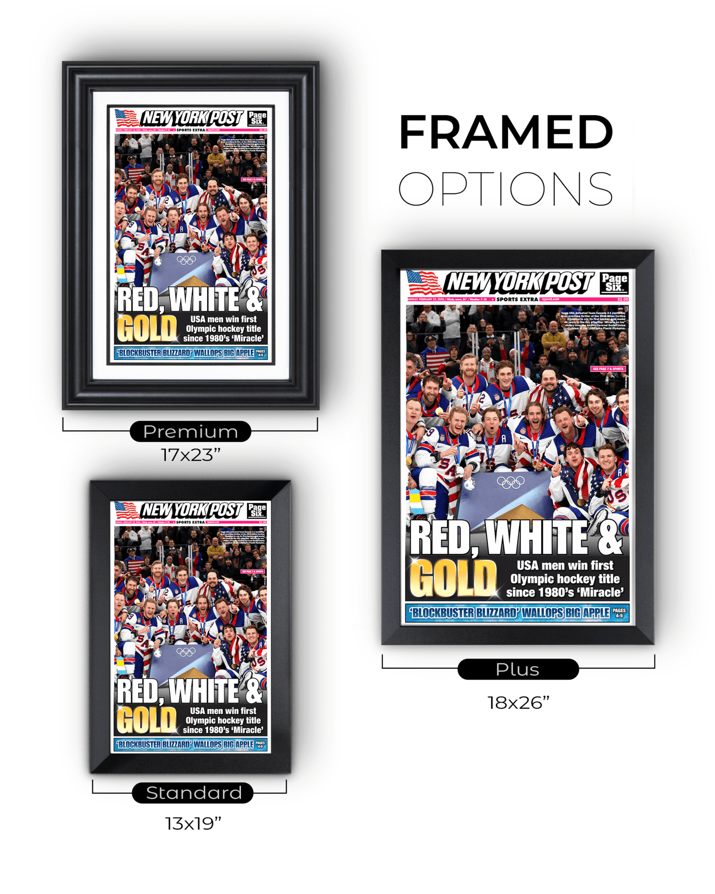 2026 Team USA Hockey “Red, White & Gold” Olympic Champions Framed Newspaper - TitleGameFrames.com