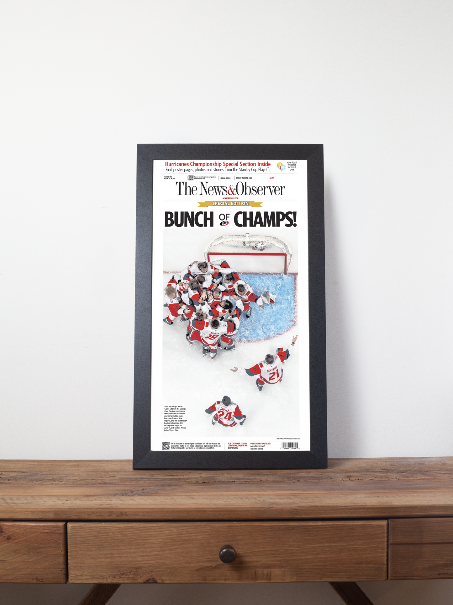 2026 Carolina Hurricanes “Bunch of Champs!” Stanley Cup Special Edition Newspaper