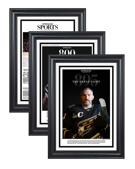 Alex Ovechkin Career Goal Milestones Newspaper Set – 700th, 800th & Record 895th Goals