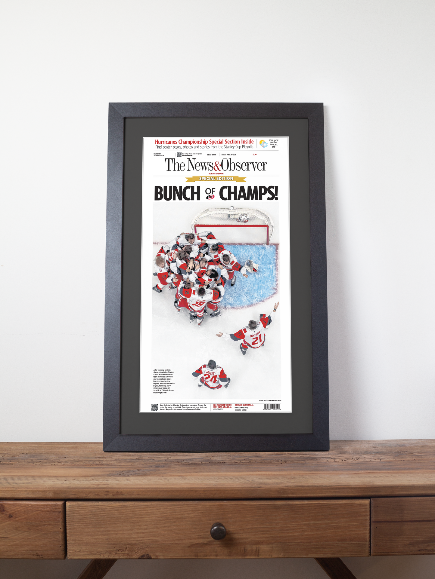 2026 Carolina Hurricanes “Bunch of Champs!” Stanley Cup Special Edition Newspaper