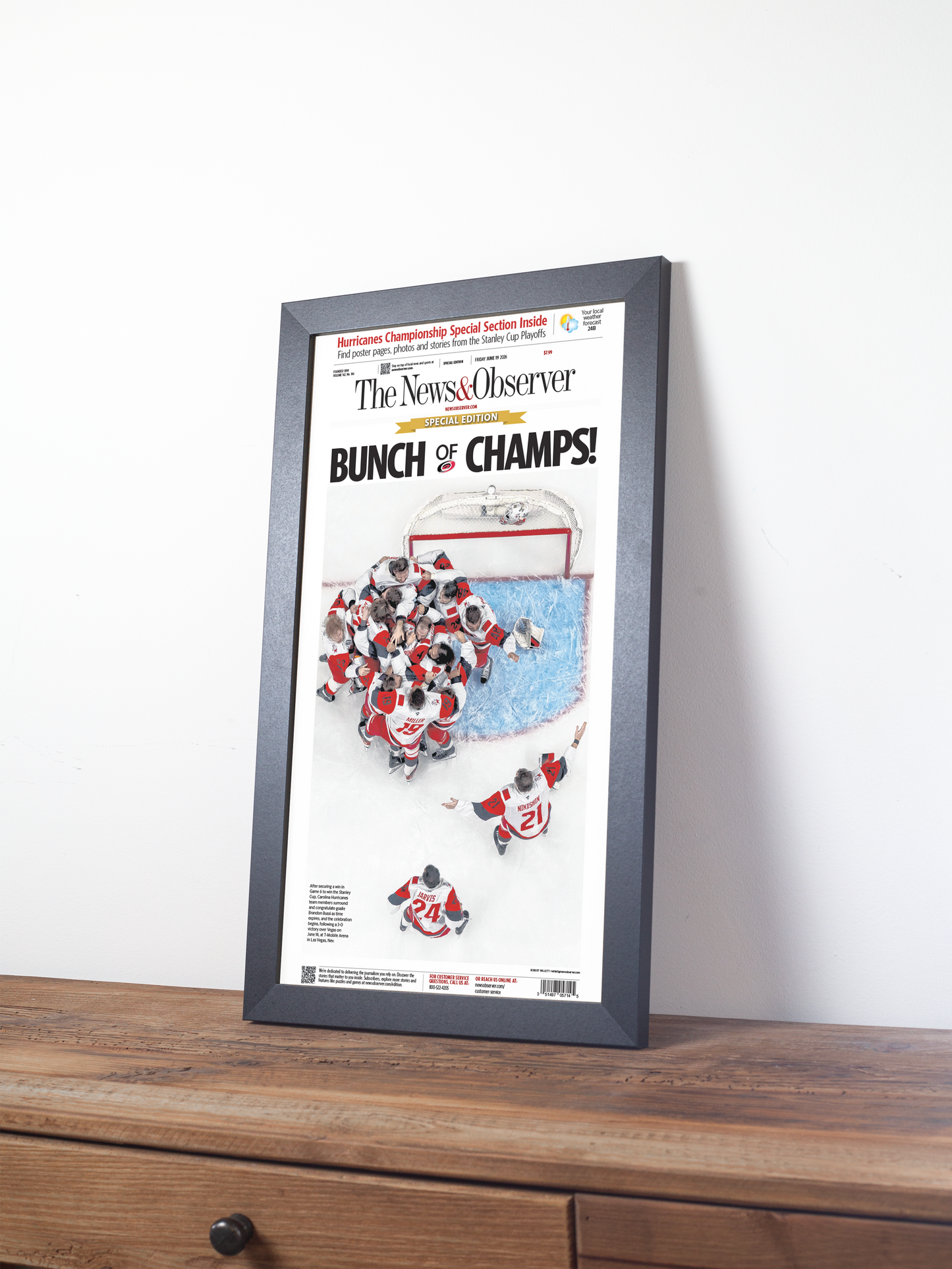 2026 Carolina Hurricanes “Bunch of Champs!” Stanley Cup Special Edition Newspaper