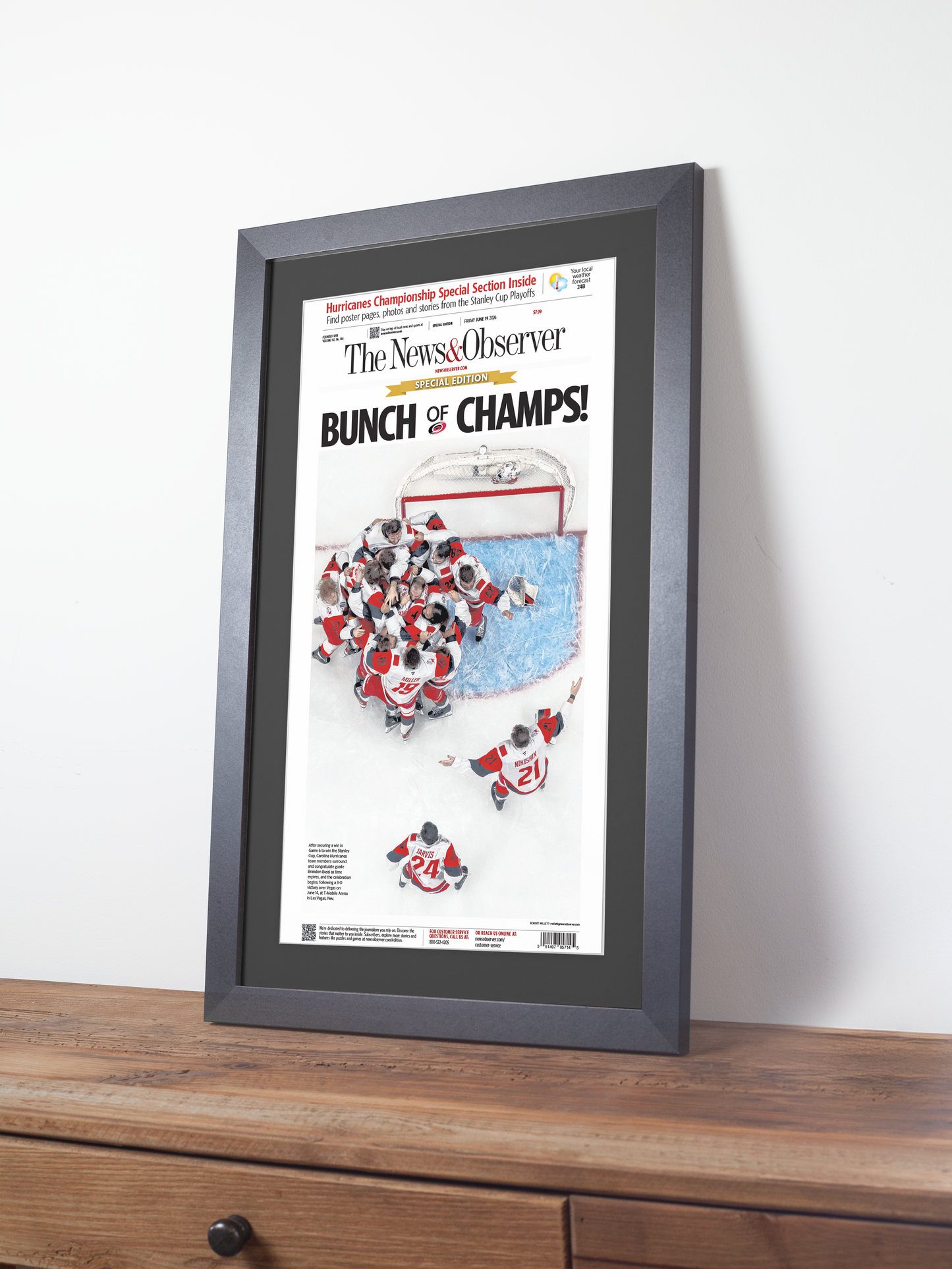 2026 Carolina Hurricanes “Bunch of Champs!” Stanley Cup Special Edition Newspaper