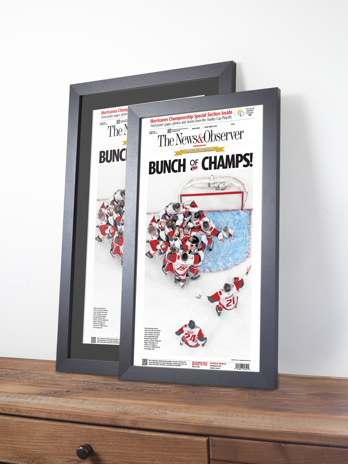 2026 Carolina Hurricanes “Bunch of Champs!” Stanley Cup Special Edition Newspaper