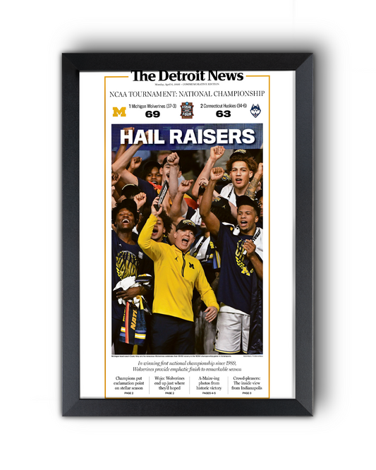 2026 Michigan Wolverines “Hail Raisers” College Basketball Championship Celebration Newspaper