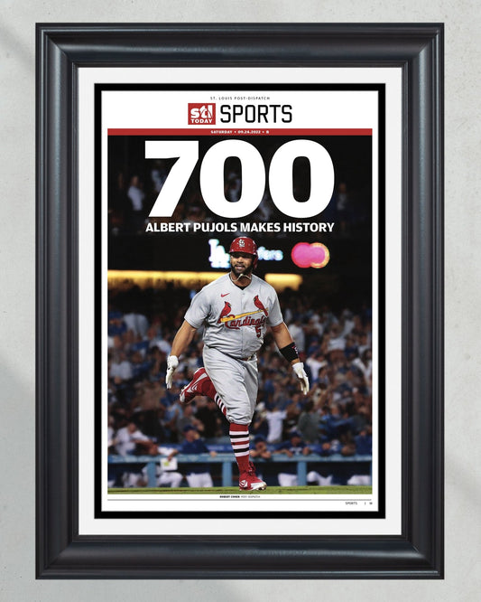 Albert Pujols Hits 700th Home Run Front Page Newspaper Print - Title Game Frames