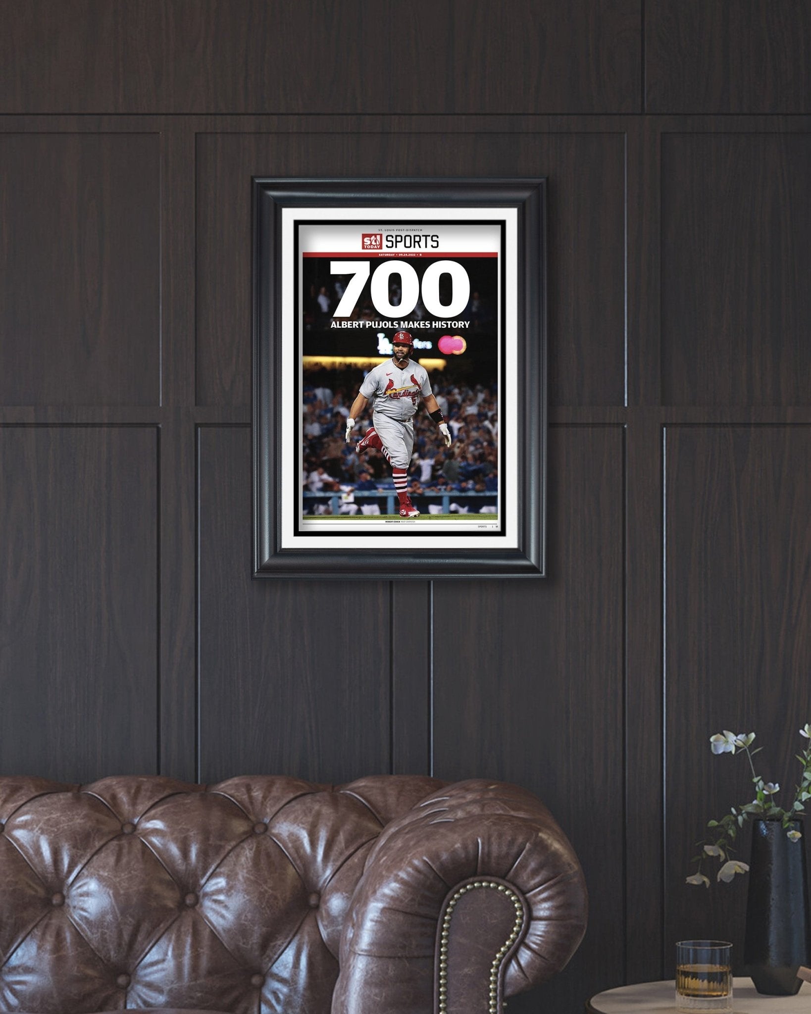 Albert Pujols Hits 700th Home Run Front Page Newspaper Print - Title Game Frames