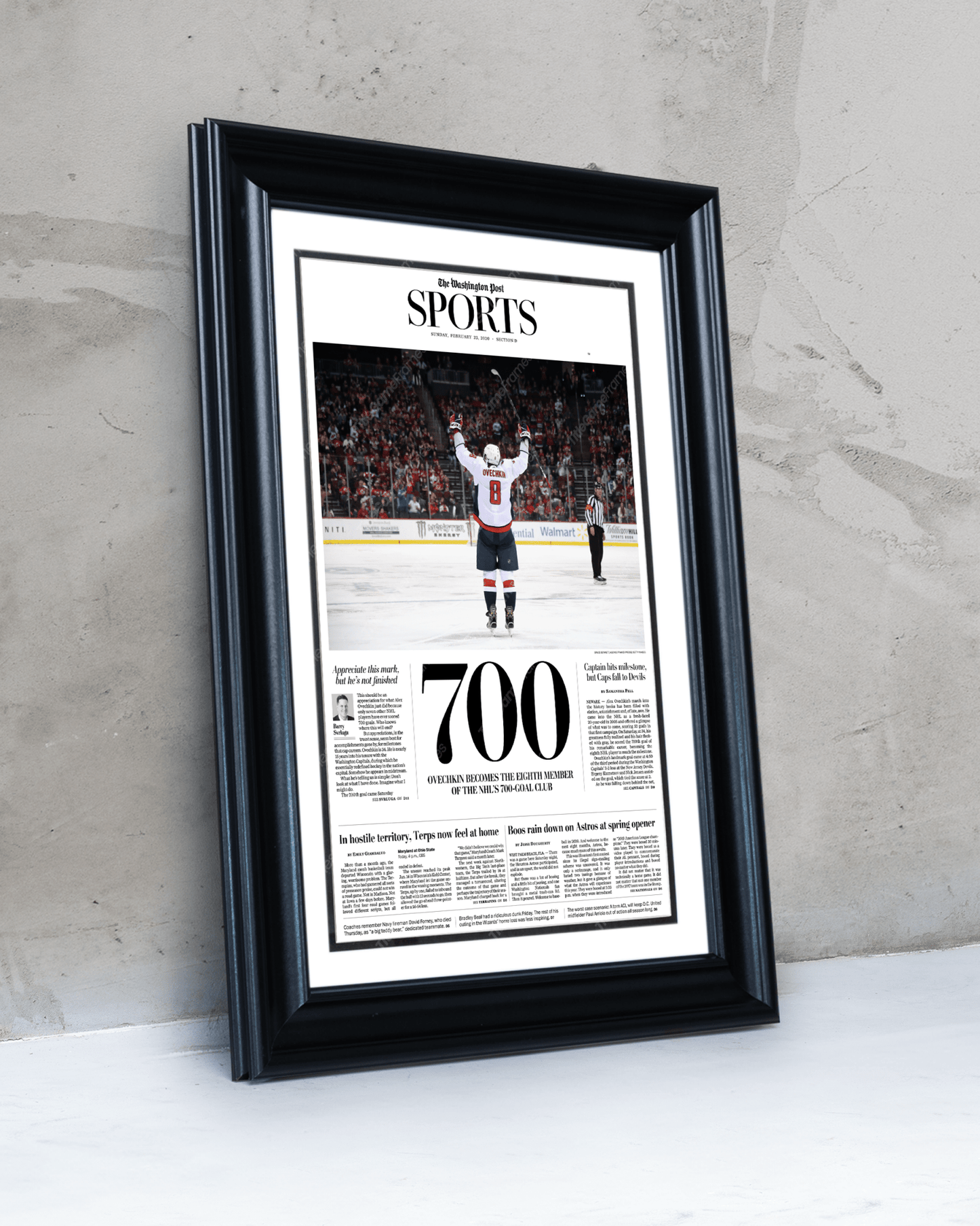 Alex Ovechkin Career Goal Milestones Newspaper Set – 700th, 800th & Record 895th Goals - TitleGameFrames.com