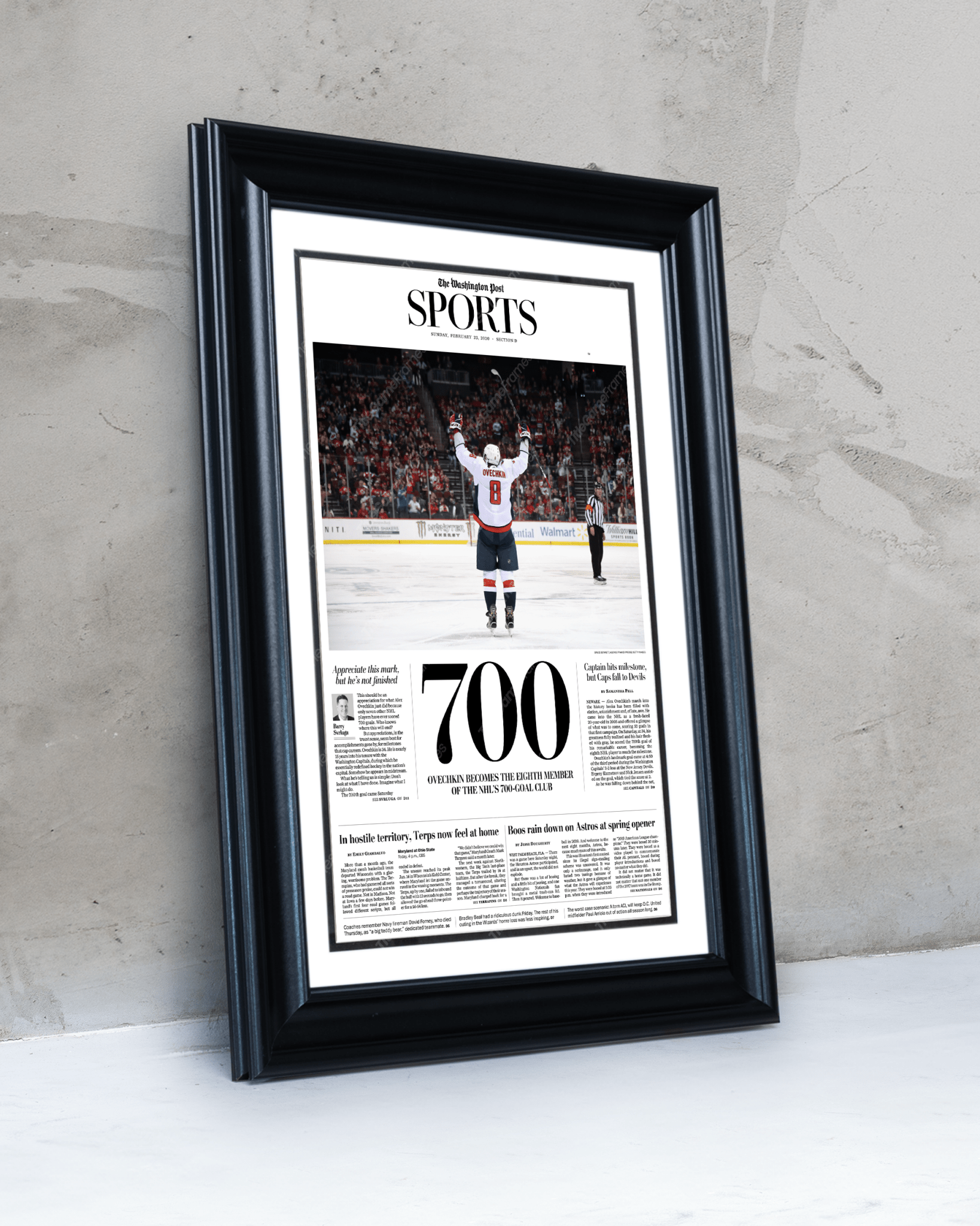Alex Ovechkin Career Goal Milestones Newspaper Set – 700th, 800th & Record 895th Goals - TitleGameFrames.com