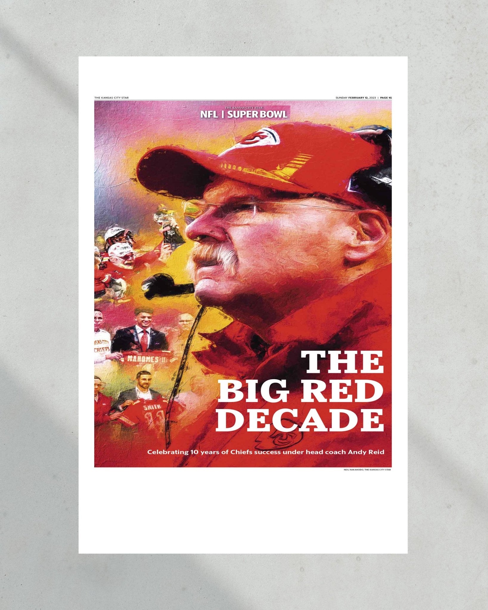 Andy Reid Chiefs “The Big Red Decade” Framed Commemorative Poster - Title Game Frames