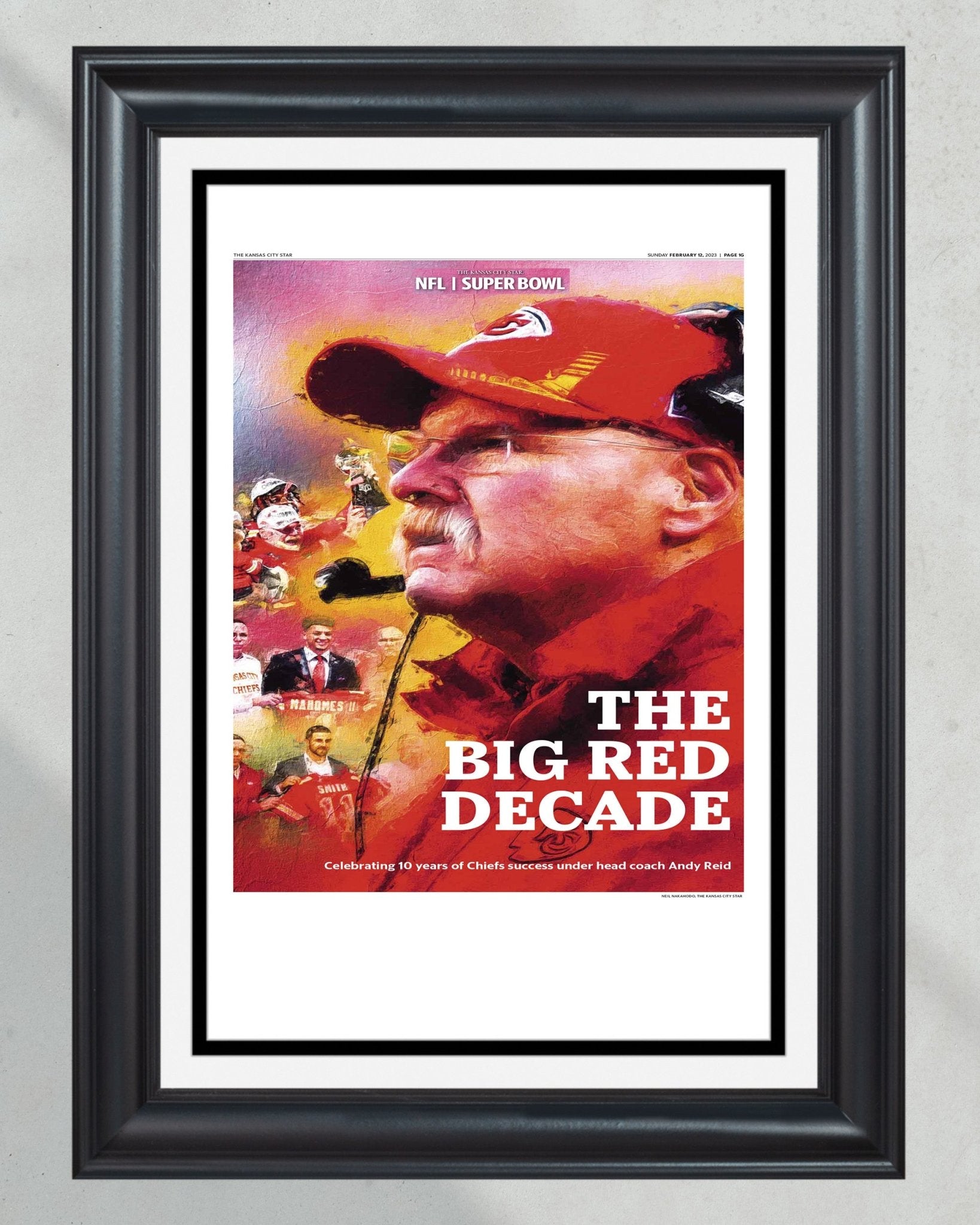 Andy Reid Chiefs “The Big Red Decade” Framed Commemorative Poster - Title Game Frames
