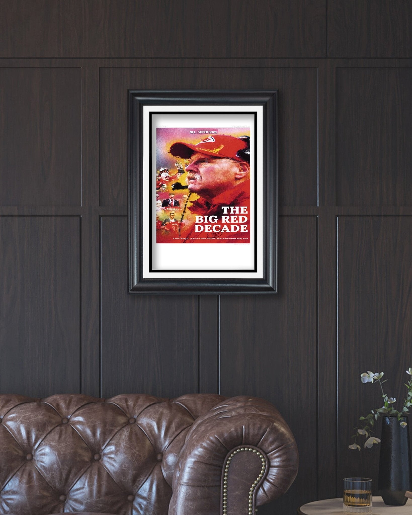 Andy Reid Chiefs “The Big Red Decade” Framed Commemorative Poster - Title Game Frames