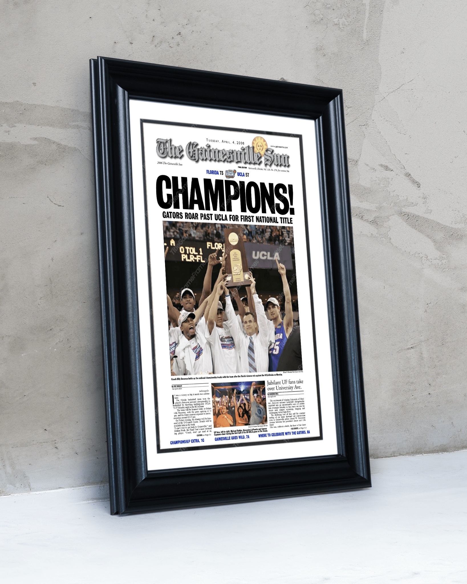 Florida Gators College Basketball Championship Collector Set - 2006, 2007 & 2025 - TitleGameFrames.com