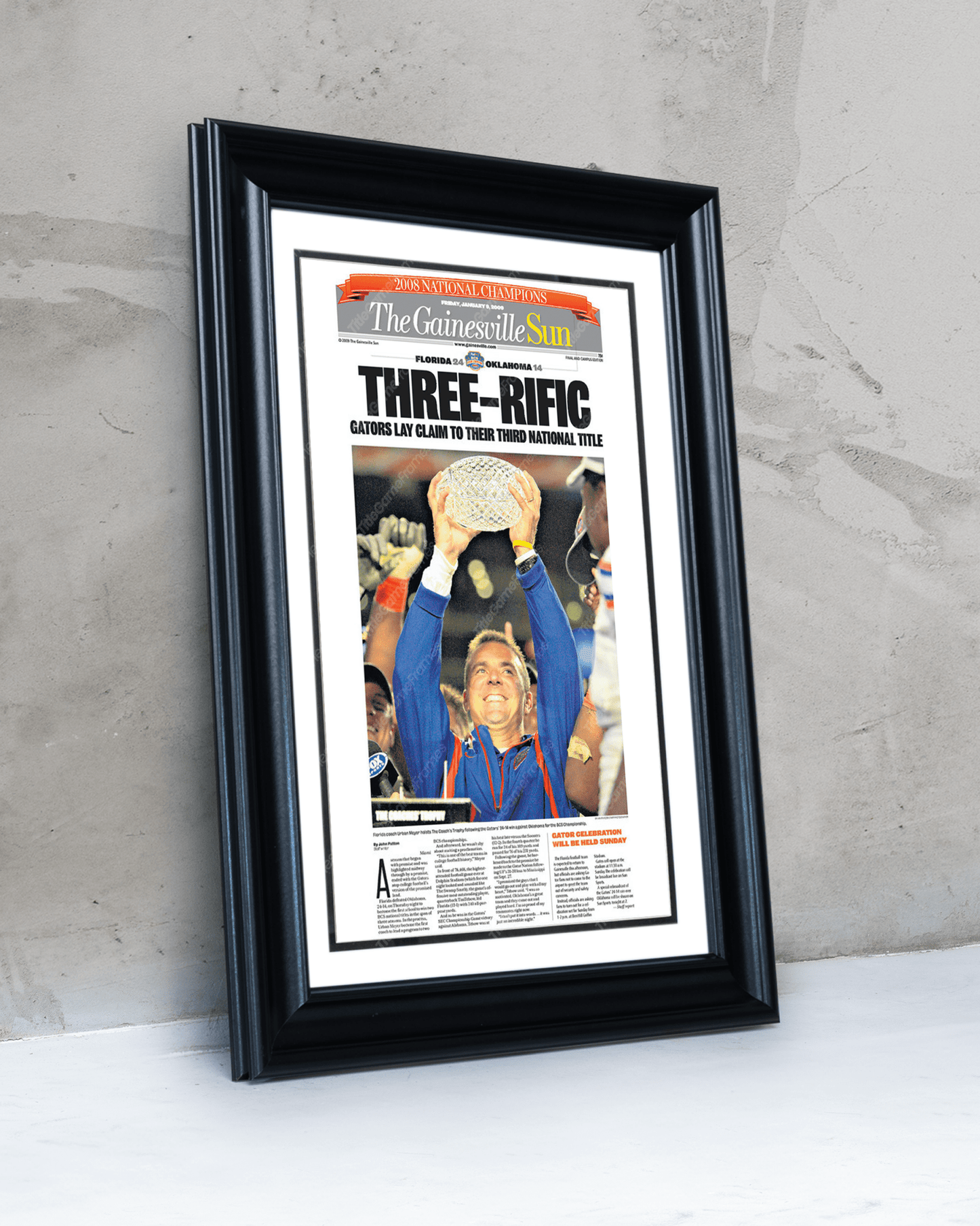 Florida Gators College Football Championship Collector Set - 1996, 2006 & 2008 - TitleGameFrames.com