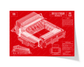 Liverpool Football Club Anfield Stadium Blueprint Wall Art - TitleGameFrames.com