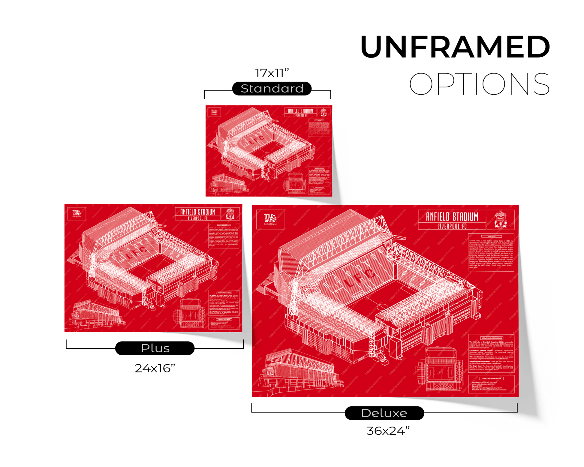 Liverpool Football Club Anfield Stadium Blueprint Wall Art - TitleGameFrames.com