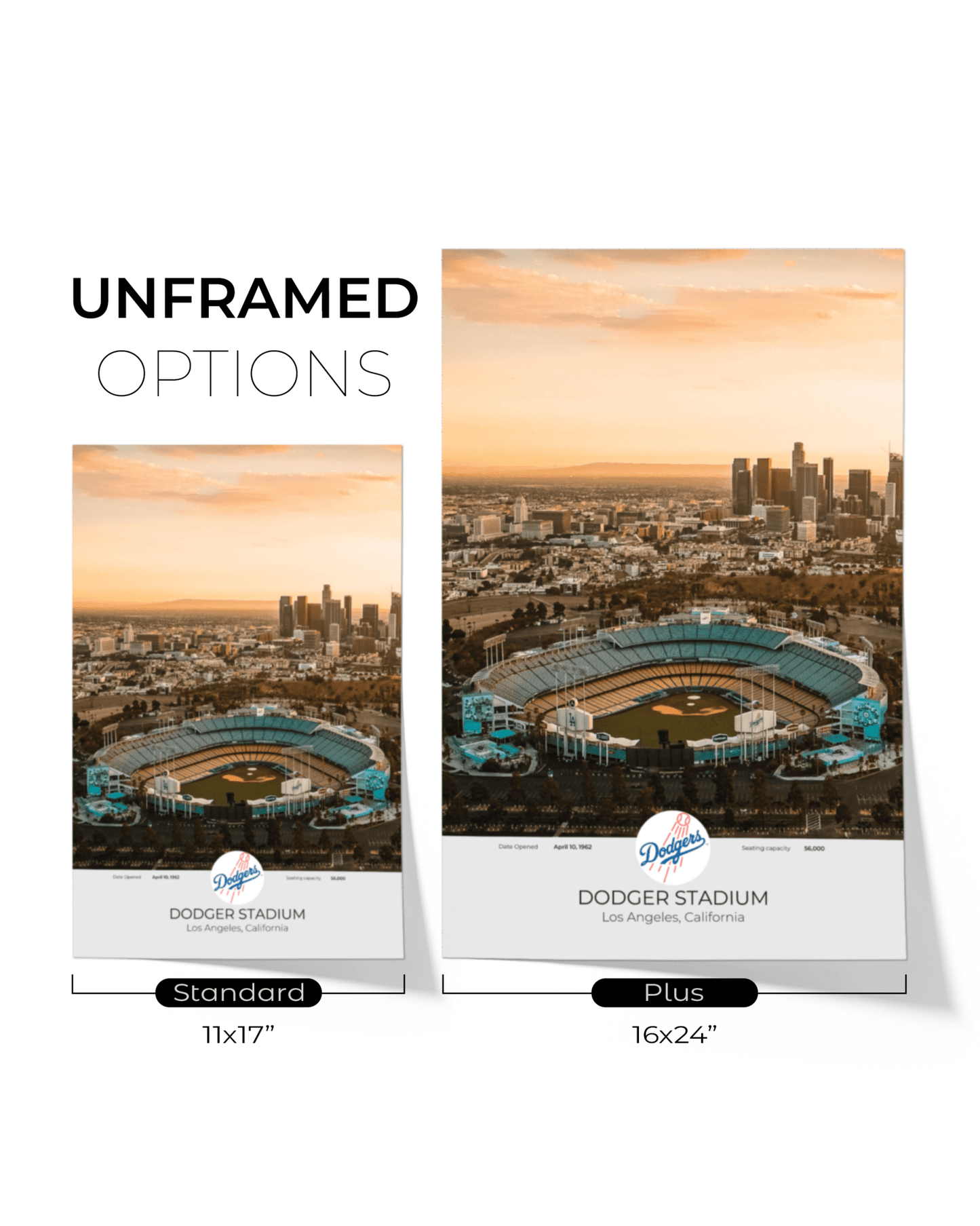 Los Angeles Skyline & Dodger Stadium: Aerial View Framed Print - TitleGameFrames.com