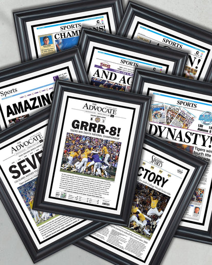 LSU Baseball – Set of 8 CWS Championship Front Page Newspapers (1991–2025) - TitleGameFrames.com