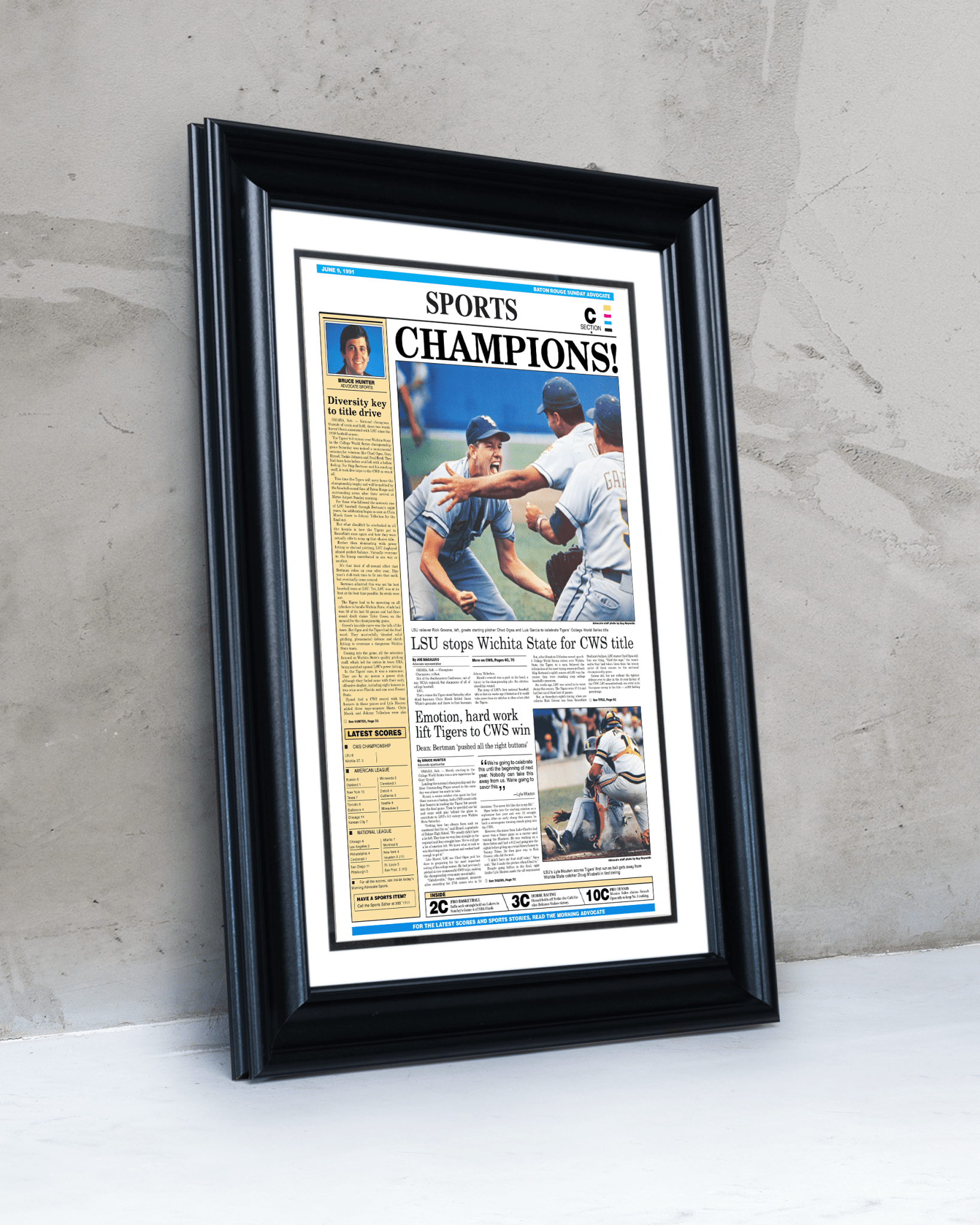 LSU Baseball – Set of 8 CWS Championship Front Page Newspapers (1991–2025) - TitleGameFrames.com