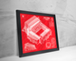 Liverpool Football Club Anfield Stadium Blueprint Wall Art