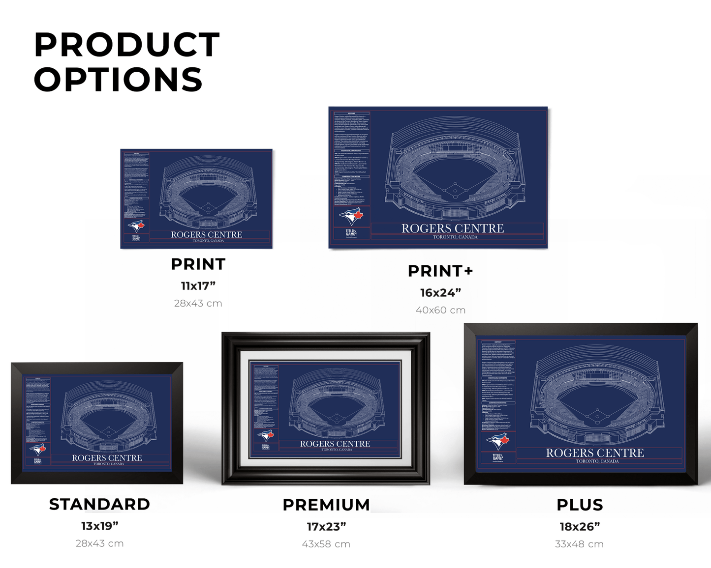 Rogers Centre Blueprint – Toronto Blue Jays Ballpark Stadium Wall Art - TitleGameFrames.com