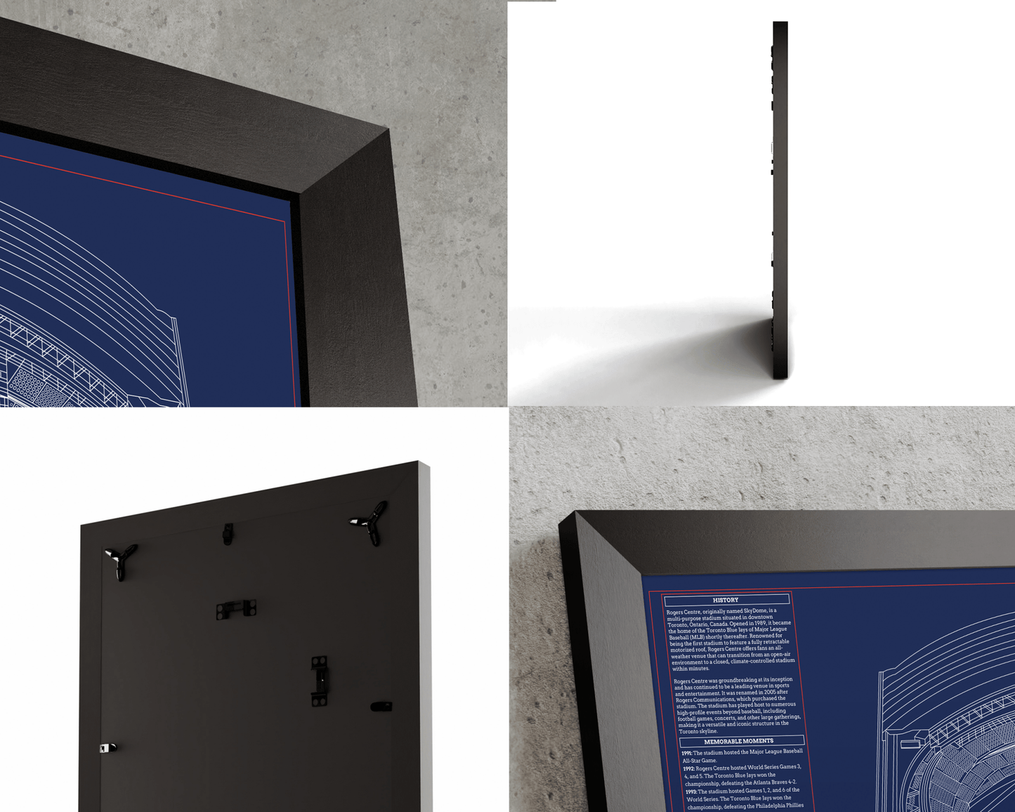 Rogers Centre Blueprint – Toronto Blue Jays Ballpark Stadium Wall Art - TitleGameFrames.com