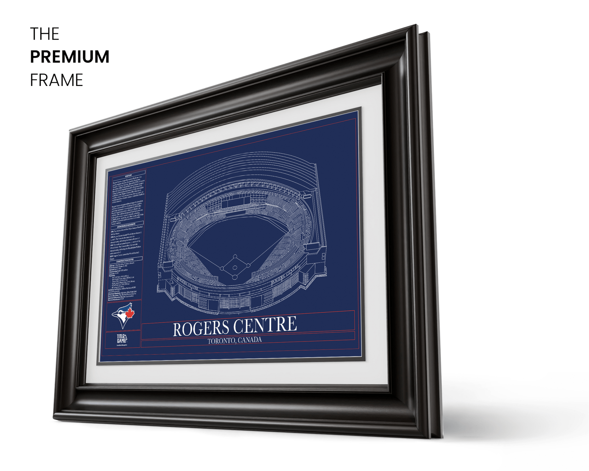 Rogers Centre Blueprint – Toronto Blue Jays Ballpark Stadium Wall Art - TitleGameFrames.com