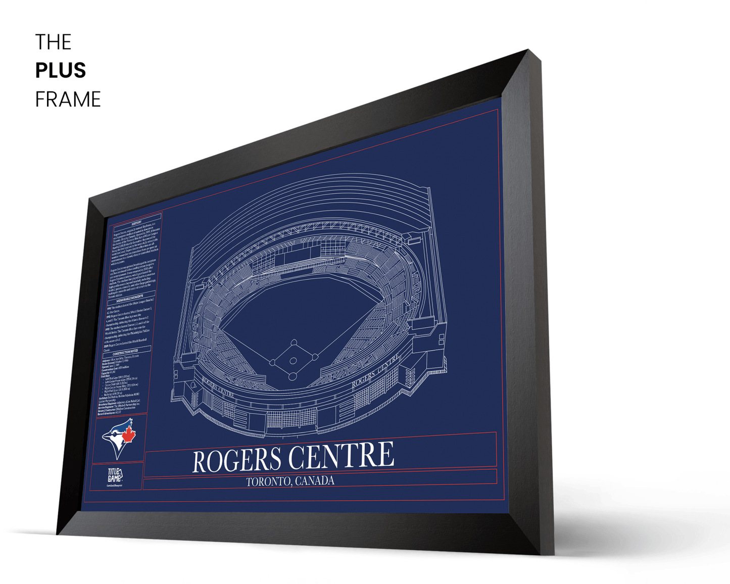Rogers Centre Blueprint – Toronto Blue Jays Ballpark Stadium Wall Art - TitleGameFrames.com