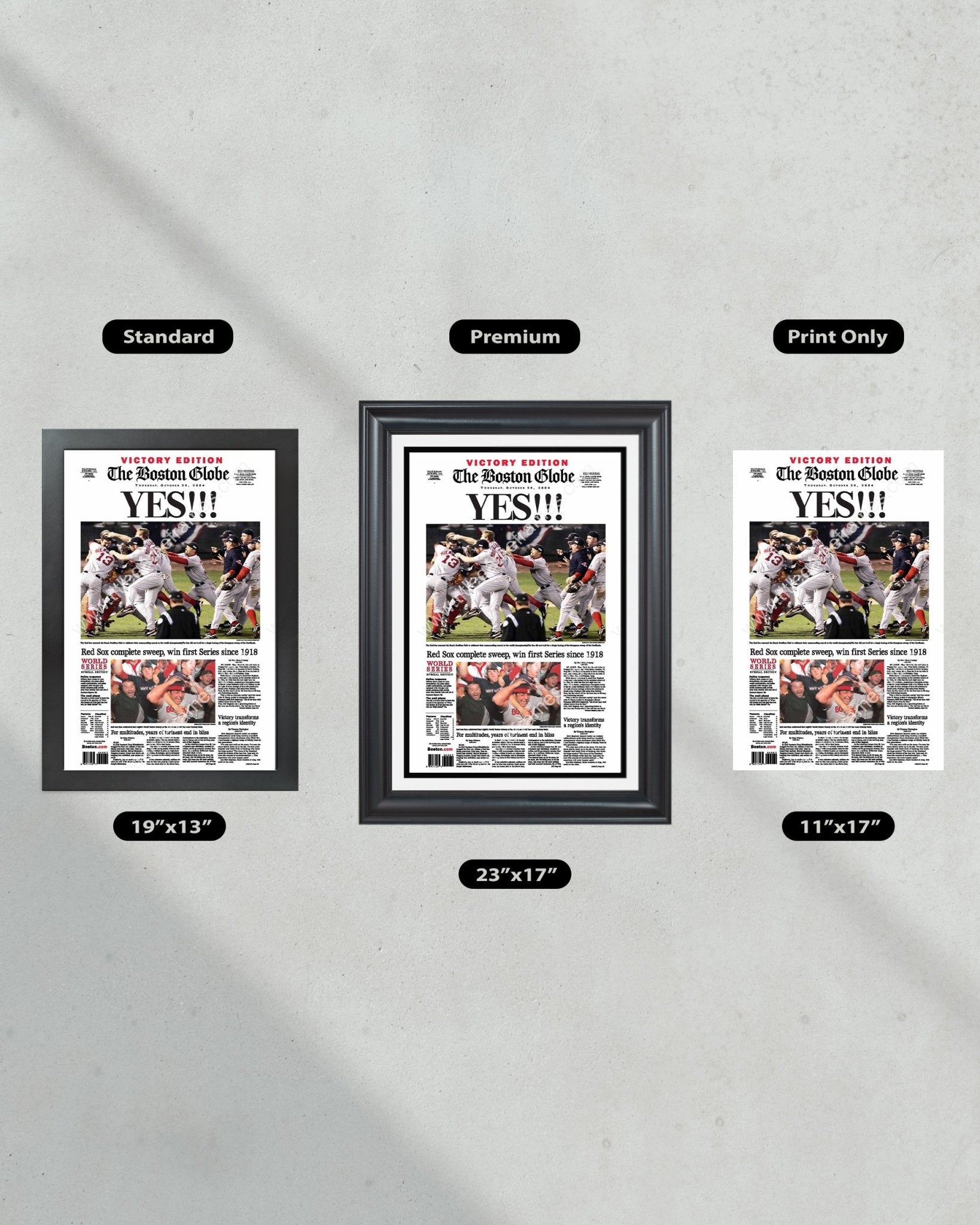 2004 Red Sox World Series Baseball Champions Framed Newspaper Cover Pr –  Title Game Frames