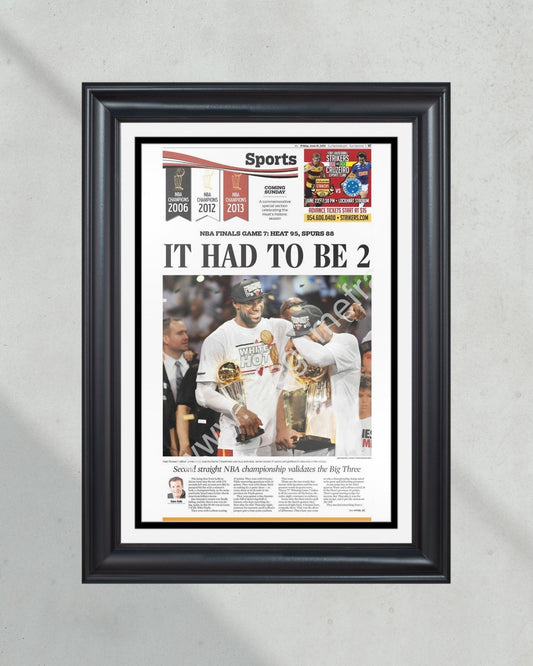 2013 Miami Heat NBA Champions Back to Back Lebron James and Dwyane Wade - Title Game Frames