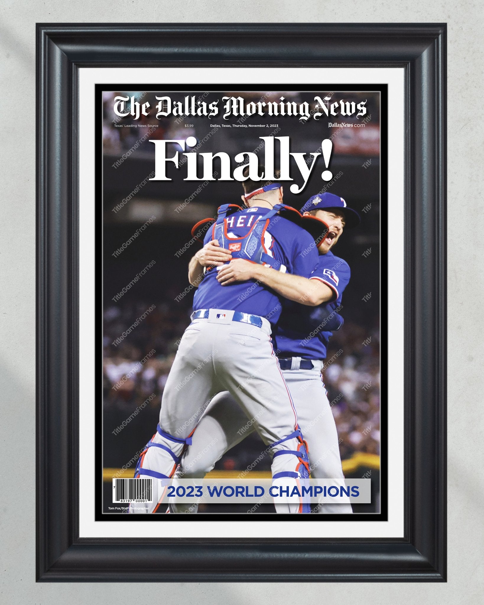 Texas Rangers Frame 2023 Texas Rangers First World Series Win - 'Finally!' Commemorative ...