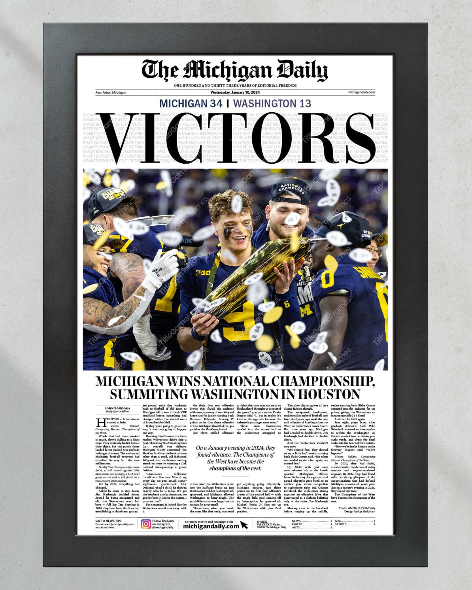 2024 Michigan Wolverines 'VICTORS' National Champions - Michigan Daily ...