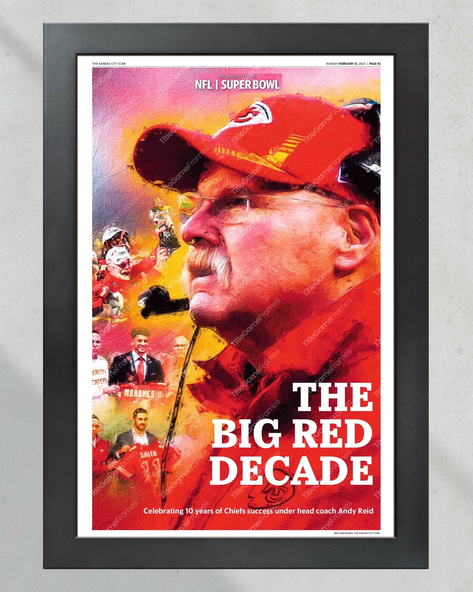Andy Reid Chiefs “The Big Red Decade” Framed Commemorative Poster ...